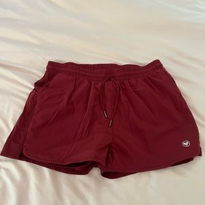 Alpha Forward EVO V2 Shorts in Crimson, Medium.
